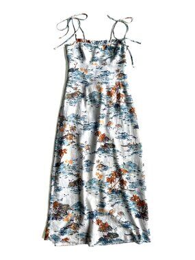 Free People Beach Party Midi Dress Flamingo Paradise Print Size 0 Very Good